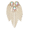 Iron with Rhinestone Tassel Rivet Epaulettes AJEW-WH0481-527B-1