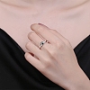 Brass Micro Pave Cubic Zirconia Adjustbale Finger Rings for Women PW-WG17DE1-01-2