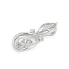 Brass Micro Pave Clear Cubic Zirconia European Dangle Charms Bails KK-Q026-14P-2