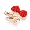 Brass Micro Pave Cubic Zirconia and Enamel Pendants KK-T074-69KCG-2