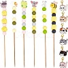 6Pcs Beadable Bamboo Knitting Needle & 6Pcs Cat Alloy Enamel Stitch Marker Kits DIY-DR00013-1