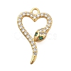 Brass Micro Pave Cubic Zirconia Pendants X1-KK-B147-06A-G-1