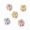 Rack Plating Brass Micro Pave Cubic Zirconia Beads ZIRC-A006-04-1