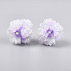 Polymer Clay Rhinestone Beads with Embossed Resin Roses RESI-T059-01A-2