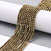 Electroplate Glass Beads Strands GLAA-H021-01A-FP07-3