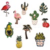 10Pcs 10 Style Alloy Enamel Brooches JEWB-SZ0001-09-1