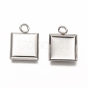 Non-Tarnish 304 Stainless Steel Pendant Cabochon Settings X-STAS-I176-07P-1