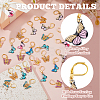 32Pcs 8 Colors Butterfly Alloy Enamel Pendant Locking Stitch Markers HJEW-HS00079-4