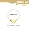 Natural Freshwater Pearl & 304 Stainless Steel Bead Finger Rings RJEW-FS00001-14-3