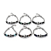 Halloween Skull Natural & Synthetic Mixed Gemstone Beaded Bracelets with 201 Stainless Steel Lobster Claw Clasps BJEW-Q334-13-1