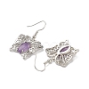 Natural Amethyst Butterfly Dangle Earrings for Women EJEW-E283-01P-01-2