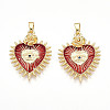 Brass Micro Pave Cubic Zirconia Pendants KK-N257-01C-G-1