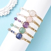 Round & Square Natural Gemstone Beads Link Bracelets BJEW-JB13487-1