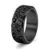Rotatable Tainless Steel Finger Ring PW-WG99EDB-18-1