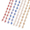 Oval Glass Beaded Link Chains AJEW-JB01471-2