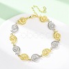 Brass Link Chain Bracelets for Women BJEW-G762-01GP-01-2