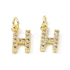 Real 18K Gold Plated Brass Micro Pave Clear Cubic Zirconia Charms KK-E068-VB452-H-2