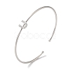 Rack Plating Brass Micro Pave Clear Cubic Zirconia Letter Open Cuff Bangles BJEW-A018-01P-U-1