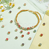 60Pcs 6 Colors Light Gold Tone Alloy Enamel Beads ENAM-PH0002-63-5