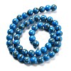 Synthetic Gold Line Turquoise Beads Strands G-H026-01E-02-2