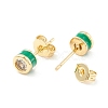 Column Cubic Zirconia Stud Earrings with Enamel EJEW-P196-02G-04-2