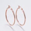 PVD Vacuum Plating 304 Stainless Steel Hoop Earrings EJEW-F105-08RG-1
