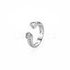 Brass Micro Pave Cubic Zirconia Cuff Rings RJEW-S045-155P-3