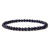 4mm Round Synthetic Blue Goldstone Beads Bracelet for Men LS-KG3069-17-1