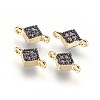 Brass Micro Pave Cubic Zirconia Links ZIRC-G150-16A-1