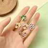 10Pcs 5 Colors Alloy Enamel Pendants ENAM-YW0003-36-4