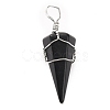 Natural Obsidian Gemstone Pendants G-D458-06P-03-RS-2