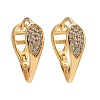 Teardrop Clear Cubic Zirconia Huggie Hoop Earrings EJEW-C012-01-1
