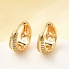 Brass Micro Pave Clear Cubic Zirconia Hoop Earrings EJEW-F391-02G-1