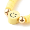 Handmade Polymer Clay Beaded Stretch Rings RJEW-JR00355-3