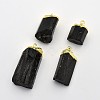 Golden Tone Brass Tourmaline Pendants G-J264-04-1