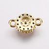 Brass Micro Pave Cubic Zirconia Links ZIRC-E143-47G-2