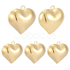 5Pcs Heart Brass Pendants KK-BBC0025-58A-7
