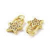 Brass Micro Pave Clear Cubic Zirconia Charms KK-E068-VF045-3