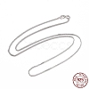 Anti-Tarnish Rhodium Plated 925 Sterling Silver Wheat Chains Necklace for Women STER-I021-03A-P-2