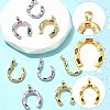 2Pcs Brass Micro Pave Cubic Zirconia Pendants KK-FS0002-14P-2