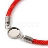Milan Cord & 304 Stainless Steel Bracelets Making MAK-H004-02B-P02-2