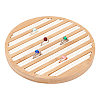 8-Slot Flat Round Bamboo Finger Ring Display Plates RDIS-WH0009-016A-1