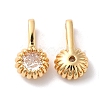 Brass with Glass Charms KK-G465-51G-01-1