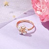 Flower Shell Pearl Finger Rings RJEW-TA00157-2