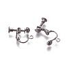 Rack Plated Brass Screw Clip-on Earring Findings X-KK-P169-04B-2