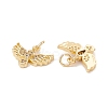 Brass Micro Pave Clear Cubic Zirconia Charms KK-G415-31G-3