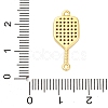 Brass Micro Pave Clear Cubic Zirconia Connector Charms KK-P288-01G-3