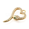 Brass Micro Pave Cubic Zirconia Pendants X1-KK-B147-06A-G-2