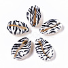 Printed Natural Cowrie Shell Beads SSHEL-R047-01-B01-2