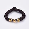 Adjustable Braided Bead Bracelets and Rings Jewelry Sets SJEW-JS01033-01-5